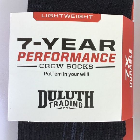 Duluth Men's 7-Year Lightweight Performance Crew Socks Gray Brown Black Medium - Picture 2 of 16